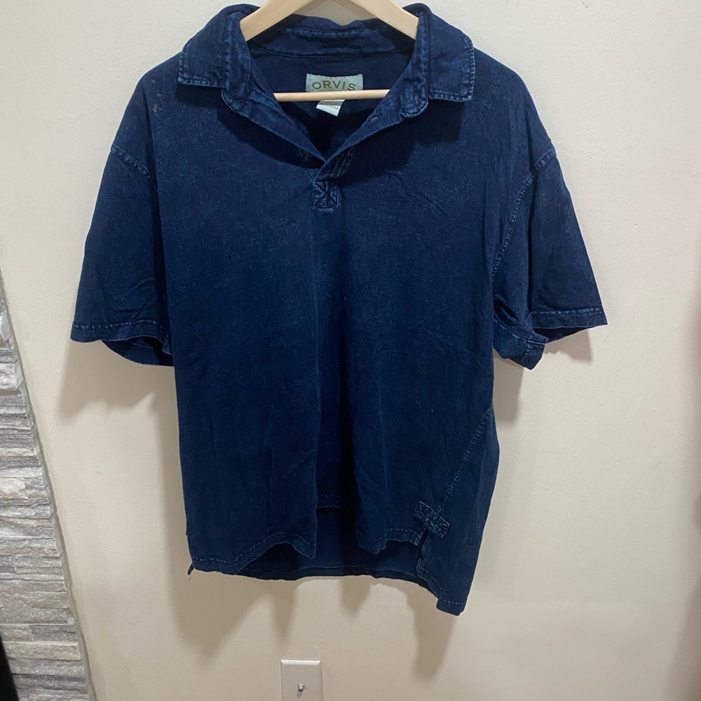 Blue Orvis polo